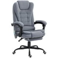 thumbnail image 1 of CoSoTower Chaise de Massage Vibrante à 7 Points, Chaise de Bureau Inclinable avec Repose-Pieds, Dossier Inclinable, Hauteur Réglable, Gris, 1 of 7