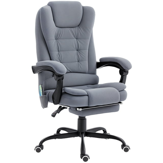CoSoTower Fauteuil de Massage Vibrant à 7 points en Gris, Doté d'Un Dossier Haut avec Accoudoirs Rembourrés, d'Un Dossier Inclinable Réglable jusqu'à 155 Degrés et d'Un Repose-Pieds Rétractable. le Fauteuil Comprend 7 points de Massage par vibration avec une Télécommande et des Réglages de Minuterie de 15, 30 Ou 60 minutes. Sa Hauteur d'Assise Est Réglable de 18,1 à 22 Pouces et des Roues Pivotantes pour la Mobilité. Fabriqué avec Tissu Effet Velours, Mousse et Acier, Supporte jusqu'à 264 Lb. Dimensions : 26,4 Pouces de Large,