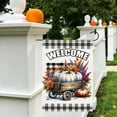 thumbnail image 5 of Fall Garden Flag 12x18 Inch Welcome Pumpkin Cart Yard Flag Double Sided Seasonal House Flag Autumn Plaid Outdoor Thanksgiving & Halloween Décor for Porch Patio Lawn Farmhouse Garden, 5 of 6