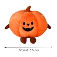 thumbnail image 3 of Euahivb Halloween Pumpkin Plush Toy 8.67 Inch with Small Feet Soft Stuffed Animal Cushion for Kids Bedroom Couch Living Room Spooky Seasonal Party Decor Gift, 3 of 5