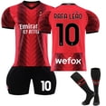 thumbnail image 1 of 23-24 AC Milan Home Kids Football Shirt No. 10 R. Leão 16, 1 of 5