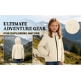 thumbnail image 4 of Acaics Kids Boys Girls Solid Color With Pockets Drawstring Long Sleeves Waterproof Zipper Hooded Jacket Coat, 4 of 16