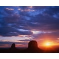 thumbnail image 2 of Jaynes Gallery 14x12 Gold Ornate Wood Framed with Double Matting Museum Art Print Titled - Arizona-Monument Valley Sunrise silhouettes of formations, 2 of 4
