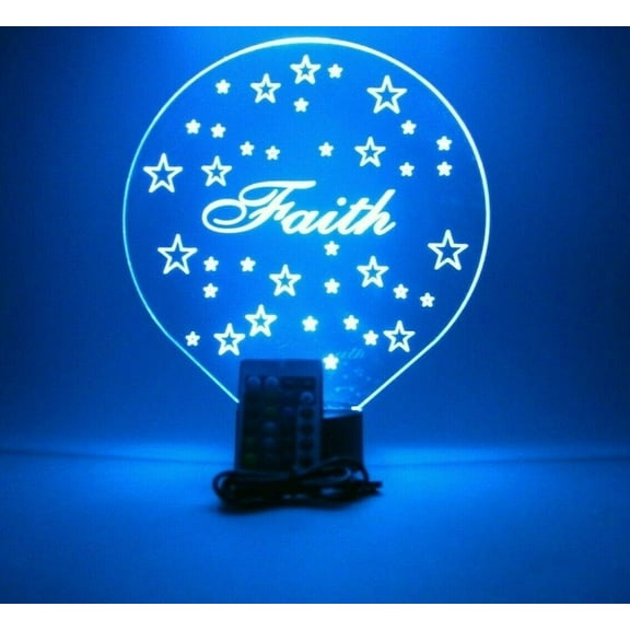 Stars Twinkle Sky Sleep Good Starry Night Light Up Table Desk Lamp LED Personalized Free Engraved, Our Newest Feature - It's WOW, With Remote, 16 Colors, Dimmer, Free Engraved, Great Gift