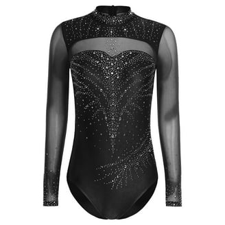 TiaoBug Womens Full Body Gymnastics Leotard Long Sleeve Skating