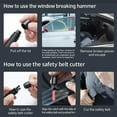 thumbnail image 7 of Car Window Breaker and Seatbelt Cutter Escape Tool, Mini Emergency Car Window Breaker, Window Breaker Tool for Most Cars, Blue, 7 of 7