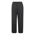 thumbnail image 4 of Sngxgn Women Casual Solid Drawstring Elastic Waist Long Straight Pants(Black,M), 4 of 8