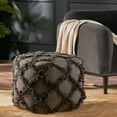 thumbnail image 2 of GDF Studio Dana Handcrafted Boho Fabric Cube Pouf, Brown, 2 of 7