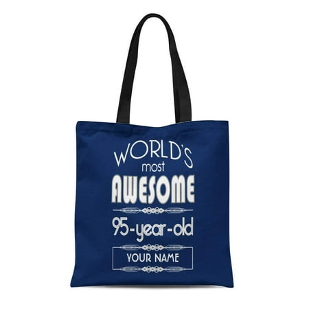 ASHLEIGH Canvas Tote Bag Years 95Th Birthday Worlds Best Dark Blue Old Celebration Reusable Handbag Shoulder Grocery Shopping