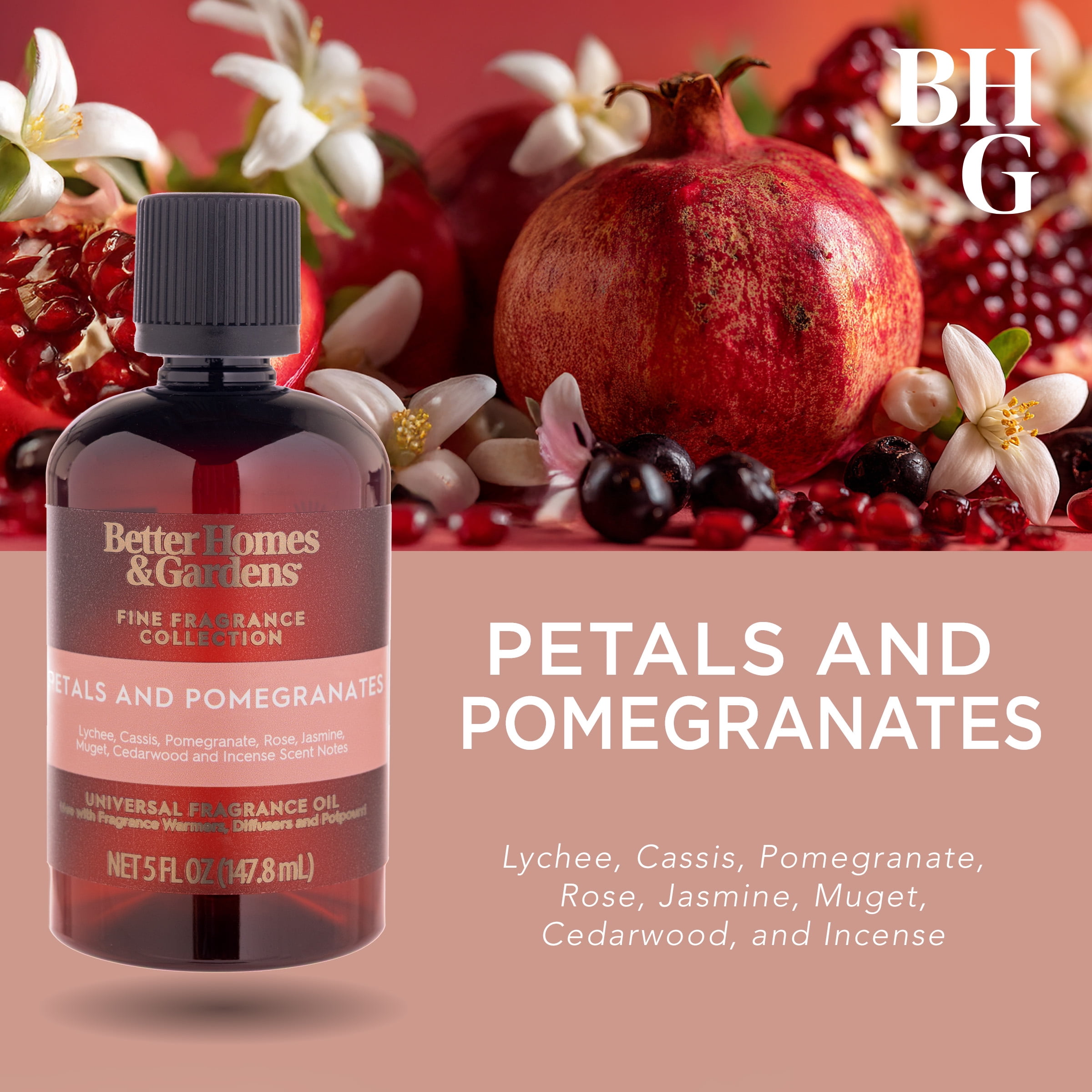 Better Homes & Gardens Fine Fragrance Universal Oil, Petals and Pomegranates, 5 fl oz