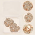 thumbnail image 4 of 2 broches para zapatos de 4,3 x 4 cm con lujosos dijes de diamantes de imitación, color oro claro, exquisitas hebillas florales para decoración de joyería. Incluye caja., 4 of 8