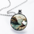 thumbnail image 2 of Sea Lion Stunning Glass Circular Pendant Necklace – Elegant Jewelry Piece for Women, 2 of 5