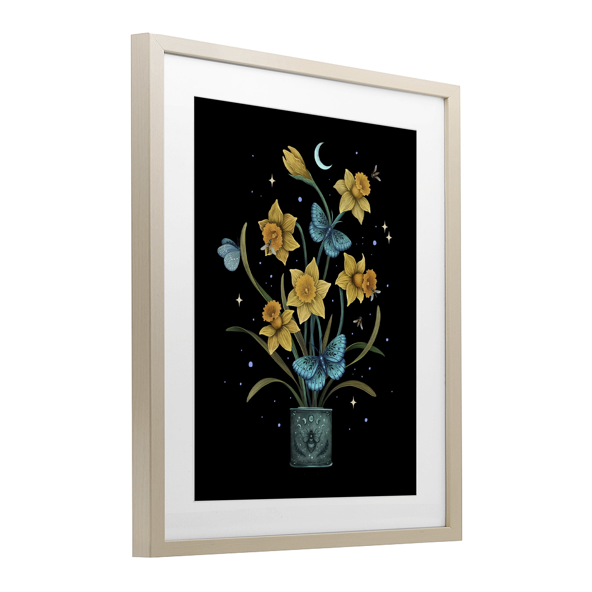 Stupell Industries Mystical March Daffodils Birch Framed Print Under Glass, design by Episodic Drawings