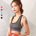 thumbnail image 3 of Chaleco deportivo de talla grande con huecos, ropa interior de verano para yoga, correr, pecho pequeño, sujetador deportivo de alta resistencia a prueba de golpes, 3 of 5