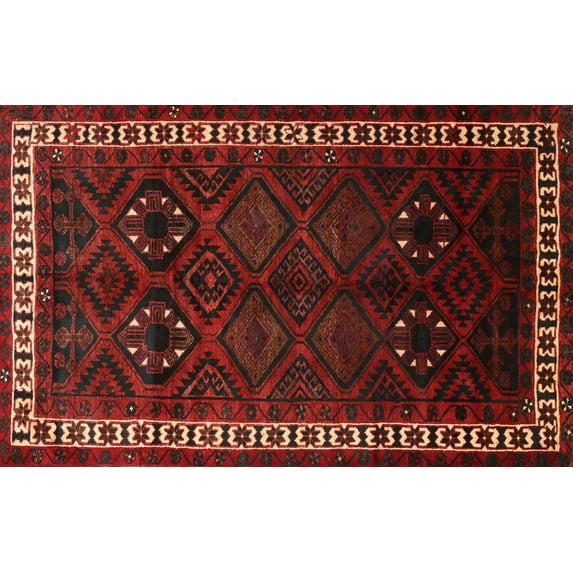 Ahgly Company Indoor Rectangle Traditional Red Persian Area Rugs, 3' x 5'