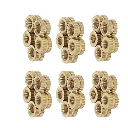 Wekity M3x4mm Female Thread Knurled Nuts Hx5mm OD Brass Threaded Insert Embedment Nuts Hydraulic Welded Joint Injection Molding Assortment Kit for 3D Printing Injection Molding 30PCS-0621