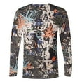 thumbnail image 4 of COSFO Graffiti Print Workout Shirts for Men Cotton Long Sleeve Casual Tops Crew Neck Loose Pullover Graphic Tees, 4 of 5