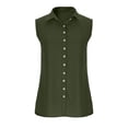thumbnail image 6 of UAMVSH Womens Sleeveless Button Down Shirts Business Casual Collared Blouses Cotton Linen Lightweight Tank Top for Work Office, 6 of 7