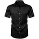 thumbnail image 4 of pstuiky Camisas de manga corta para hombre, Camisa informal de manga corta con solapa y botones de color liso para fiesta de baile para hombre camisas casuales para hombre xxxxl, 4 of 8