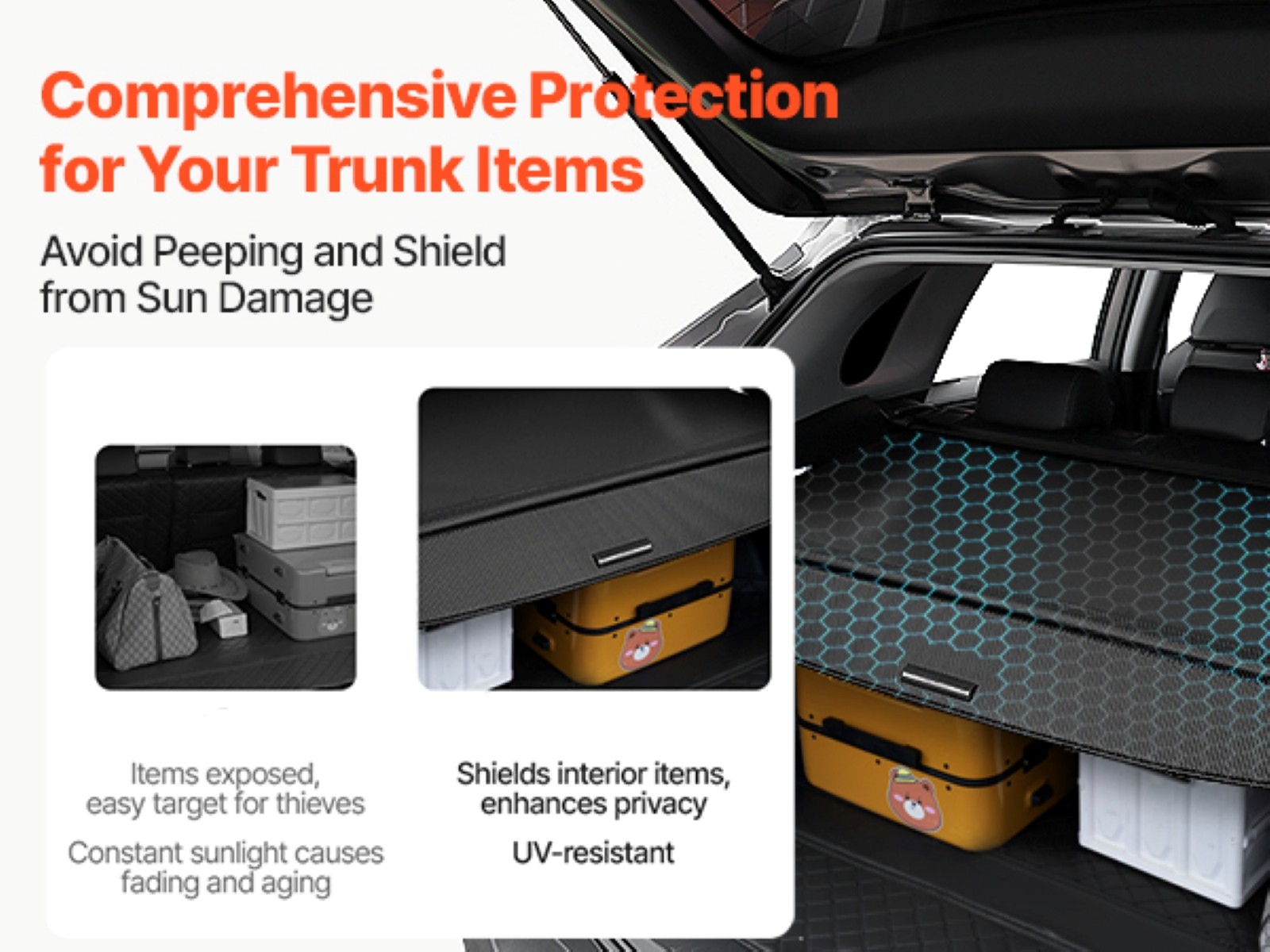 Retractable Cargo Cover for Honda CRV 2023-2025 Upgraded Rear Trunk Cover CR-V Accessories Rear Trunk Security Cover Shielding Shade, Black