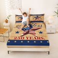 thumbnail image 3 of Manfei Retro Patriotic Stars Bed Sheets, 1776-2026 USA Flag Print Full Size Sheets, Multicolor, Navy Reversible 4-Piece (1 Flat Sheet, 1 Fitted Sheet and 2 Pillowcases), 3 of 6