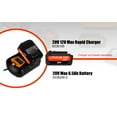 thumbnail image 6 of 2 Pack 20V Max 6.5Ah High Capacity Battery DCB205-2 for DEWALT 20V Max XR Battery 6.0Ah DCB206-2 5.0Ah DCB205-2 4.0Ah DCB204-2 DCB200-2 20V Max XR Lithium Battery, 6 of 8
