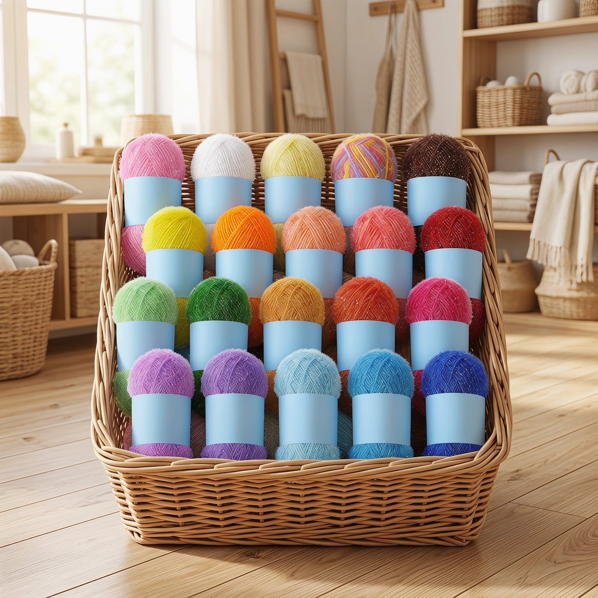 Shihaoyuan 20 Skeins Scrubby Yarn for Dishcloths Assorted Colors for Crocheting Polyester Scrubby Assortment Pastel Yarn for Knitting Dishwashing Dishcloths Craft Project (Candy Color)