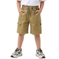 thumbnail image 3 of Dpytoraw Boys Casual Shorts, Lightweight Woven Elastic Waist for Summer Yellow Size 7-8 Years, 3 of 6