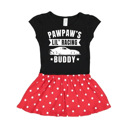 

Inktastic Pawpaw s Lil Racing Buddy with Car Silhouette Gift Toddler Girl Dress