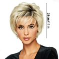 thumbnail image 2 of Yoofe Wigs Human Hair,New European and Wigs Gradually Changing Color for Women Short Curly Hair Rose Mesh Headbands Wave Wigs for Women Natural Color 1Pc,12 Inches, 2 of 6
