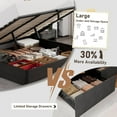 thumbnail image 6 of VanAcc King Size Lift up Storage Platform Bed Frame, Metal Bed Frame with Wooden Slats Support, Large Storage Space, Noise Free, Easy Assembly, Black, 6 of 7