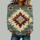 thumbnail image 1 of TaTaai Ladies Retro Western Print Round Neck Long Sleeve Sweatshirt Fashion Casual Regular Shoulder Loose Top Soft for Daily Party Work Vacation Gift, 1 of 4