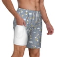 thumbnail image 3 of Balery Sleep Rabbit Mens Swim Trunks Swim Shorts for Men Quick Dry Inseam Beach Shorts with Compression Liner Pocket-Medium, 3 of 9