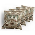 thumbnail image 5 of Ambesonne Classic Throw Pillow Cover 4 Pack, Opulent Palatial Room Scene, 24", Ecru Seafoam and Cocoa, 5 of 7