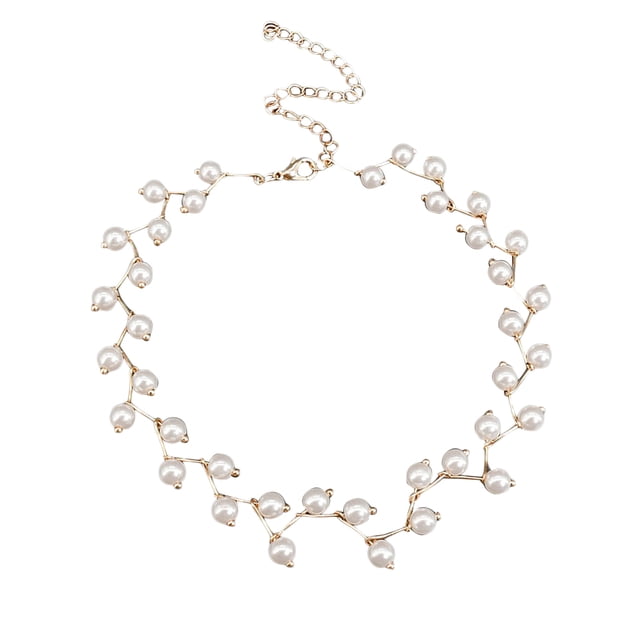 Collier de Mode Simple Élégant Collier Clavicule en Forme de Perle Collier Ras-du-Cou pour Femmes