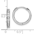 thumbnail image 3 of Primal Silver Sterling Silver Rhodium-plated CZ 3x16mm Hinged Hoop Earrings, 3 of 5