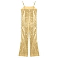 thumbnail image 4 of YUUMIN Girls Movies Star Dance Full Sequins Romper Jumpsuit Modern Jazz Hiphop Disco Stage Performance Dress-up Gold 12, 4 of 5