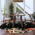 thumbnail image 5 of Red Mushrooms Washable Round Area Rug 5 ft, Eucalyptus Leaves Plants Black Night Sky Stars, Soft Non Slip Rugs Stain Repellent Indoor Felt Carpet for Living Dining Room Bedroom Home Office, 5 of 9