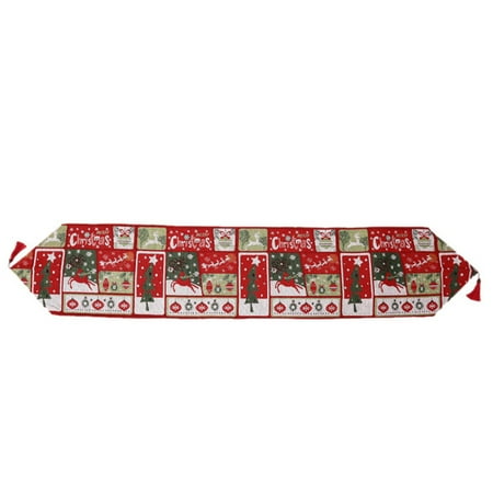 

ESULOMP Creative Christmas Cotton Linen Tablecloth Table Flag Desktop Decoration