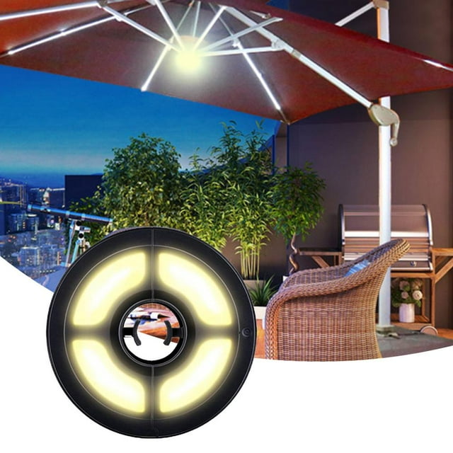 Feltree Solar Powered Patio Umbrella Lights with Remote Control & Timer, IP65 Waterproof LED Lamp for Outdoor Decoration at Beach, Camping, Garden