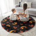 thumbnail image 3 of Black Halloween Pumpkin Faces Round Blanket,Comfortable Soft Flannel Throw Blanket,All Season,Warm Lightweight Blankets for Sofa Bed Couch Living Room Chair 60"x60", 3 of 5