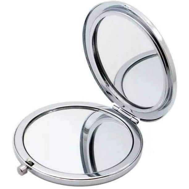 Espejo compacto de aumento para bolsos, mini bolsillo plegable, espejo de maquillaje de viaje de doble cara, perfecto para bolso, bolsillo y viajes