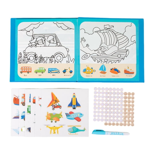 Pegatinas y libro de viaje, bonitas pegatinas impermeables, juego de pegatinas de gelatina para niños en edad preescolar a partir de 3 años, regalo de Tráfico
