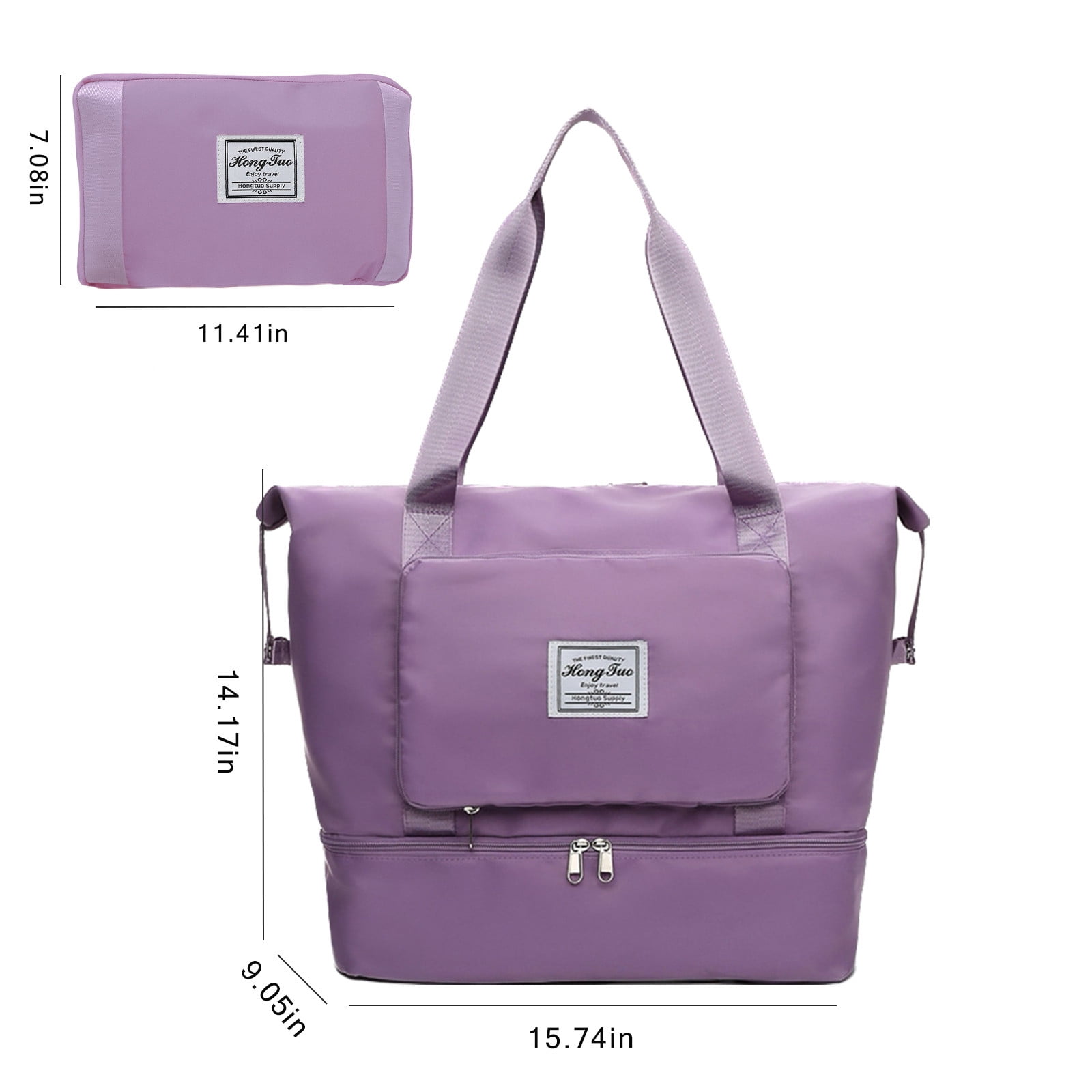 PAVEOS Small Gym Bag Gym Bag with Separate Shoe Compartment, Sports and Weekend Travel Bag, Men and Women's Large Capacity Lightweight Overnight Bag Duffle Bag Women Purple