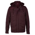 thumbnail image 2 of Maximos Men's Premium Hooded Multi Pocket Sherpa Lined Bomber Jacket Sahara-01 (Burgundy,L), 2 of 8