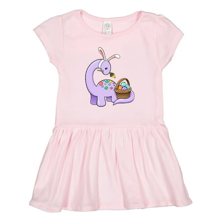 

Inktastic Cute Purple Easter Dinosaur Painting Eggs Gift Toddler Girl Dress