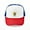 Red/Blue/White, variant on - Pi Alpha Phi Colored Crest - Adjustable Unisex Printed Trucker Hat with Mesh Back