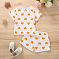 thumbnail image 5 of Youmylove Two Piece Girls Outfits Toddler Girls Valentine'S Day Short Sleeve Hearts Printed T Shirt Tops Shorts Kids Outfits, 5 of 6
