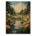 thumbnail image 3 of Designart "Reflections Papercut Farmhouse Countryside wall art" Landscape & Nature Print on Natural Pine Wood, 3 of 5