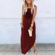 thumbnail image 1 of WILLBEST Faldas Para Mujer, Vestido Informal De Verano Para Playa, Vacaciones, Estampado, Holgado, Con Bolsillos, Cuello Redondo, Sin Mangas, Maxivestido, 1 of 3